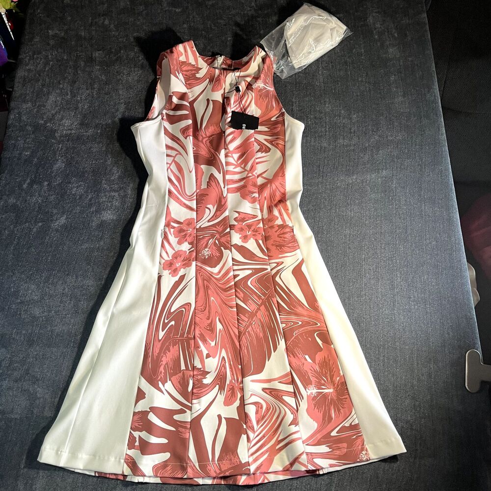 J Lindeberg Women's Size XS Jasmin Print Golf Dress Hibiscus Pink NWT
